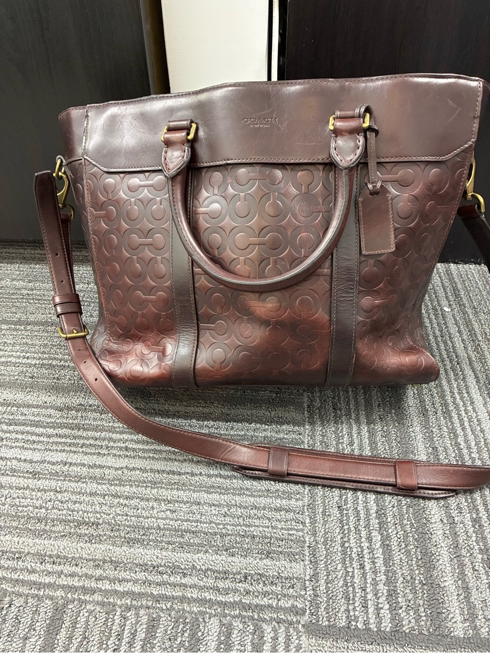 Coach Dark Burgundy Leather Crossbody Shoulder Bag